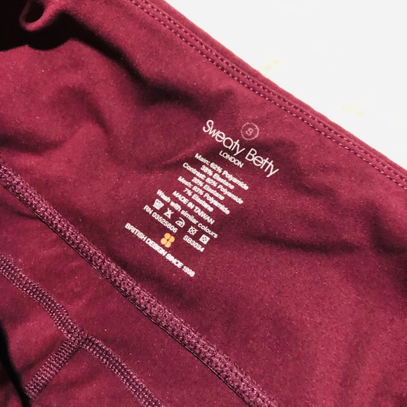 Sweaty Betty Burgundy Leggings Size Small EUC - Picture 6 of 9